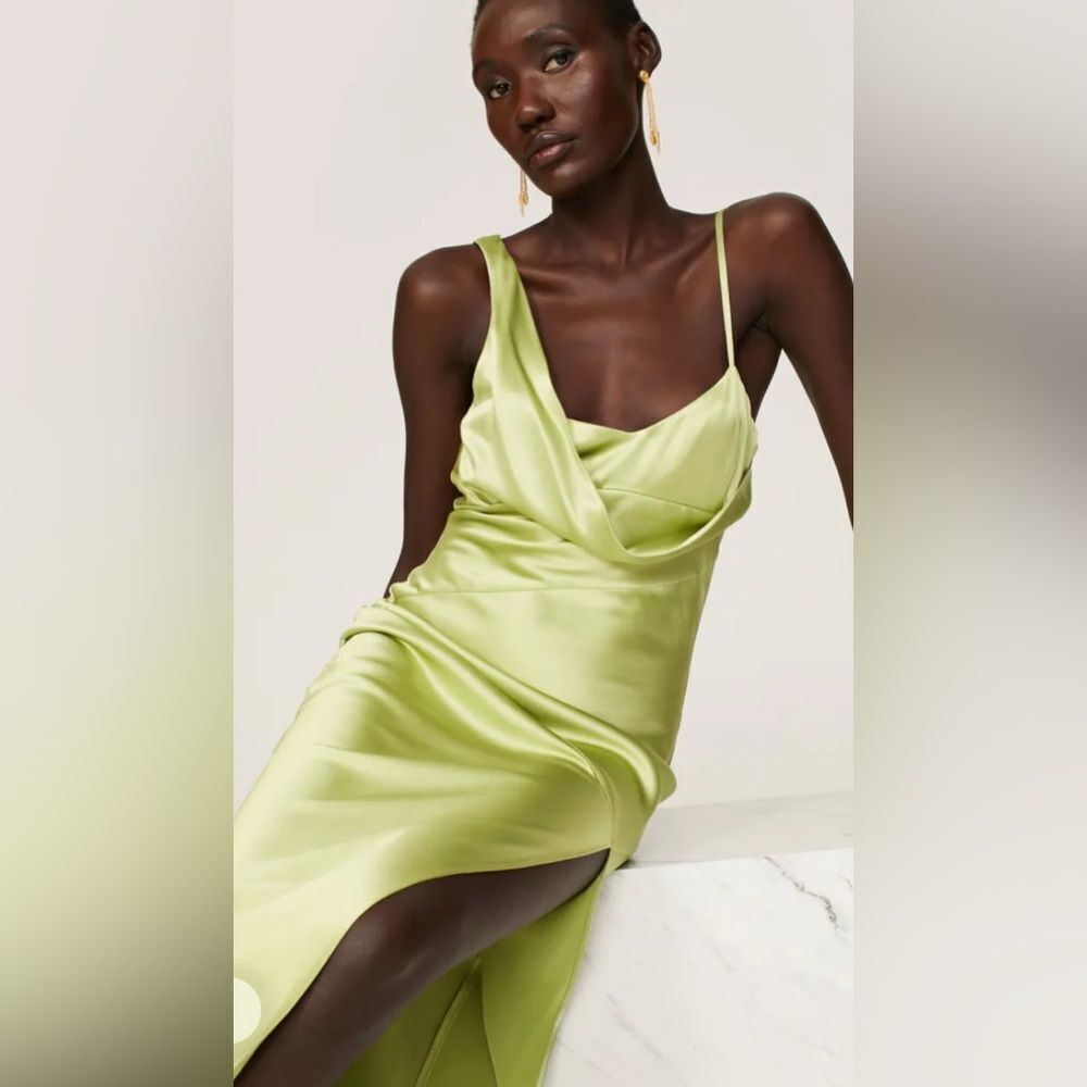 Nicholas Green Satin Gown Size 4 - Picture 4 of 11